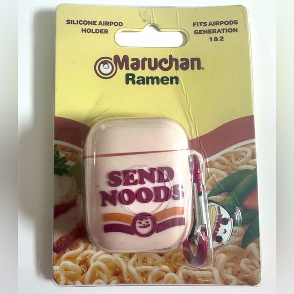 NWT Maruchan Ramen “Send Noods” Silicone AirPods Case w/ Carabiner - Picture 1 of 4